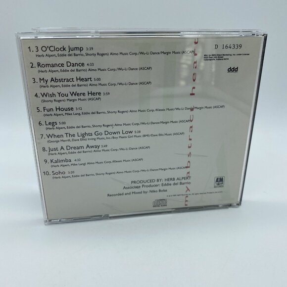 Herb Alpert –My Abstract Heart (CD, 1989, A&M Records) First Edition Smooth Jazz - Picture 4 of 5